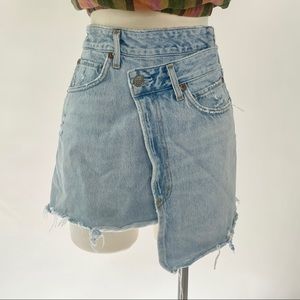 AGOLDE denim mini wrap skirt size 25